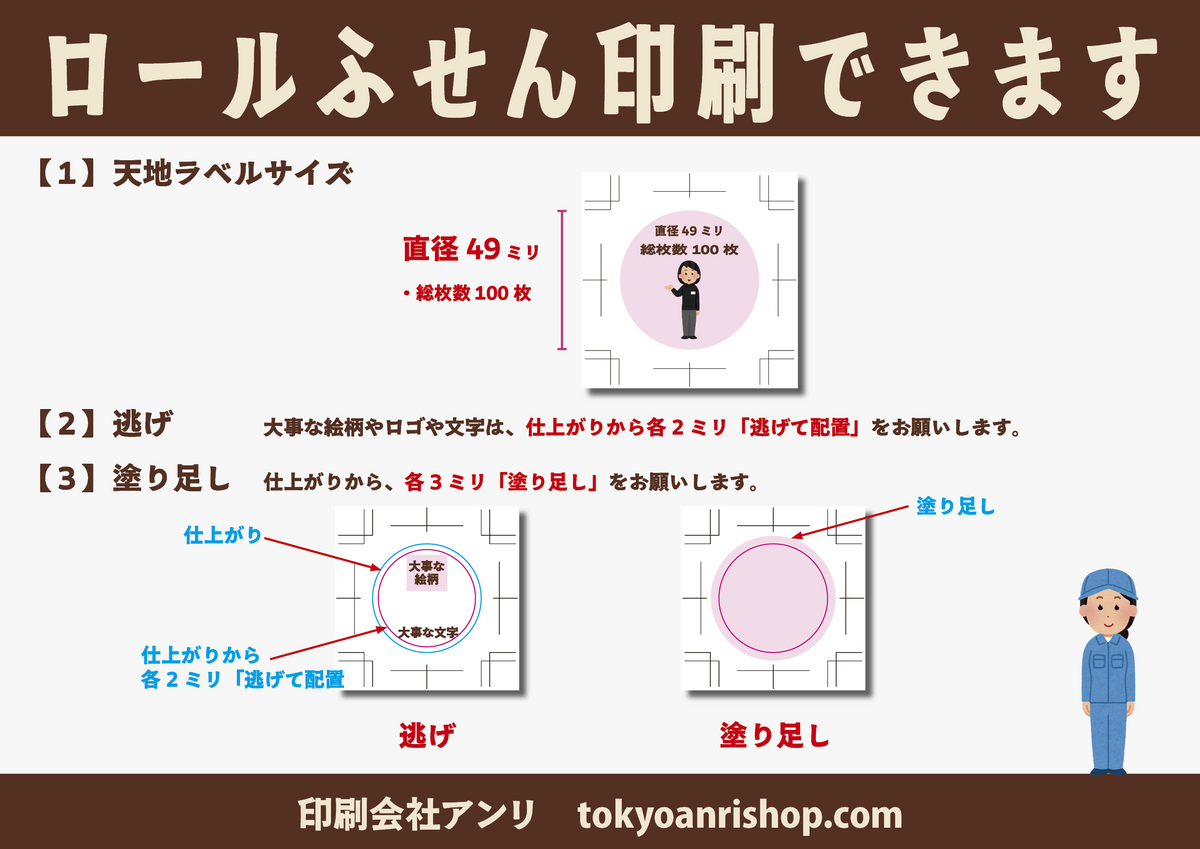 ロールふせん印刷