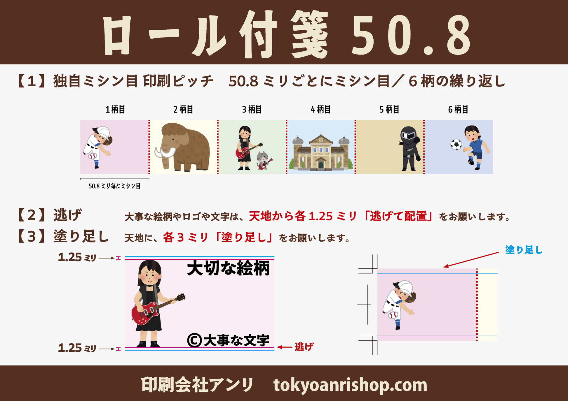 オリジナルロール付箋印刷