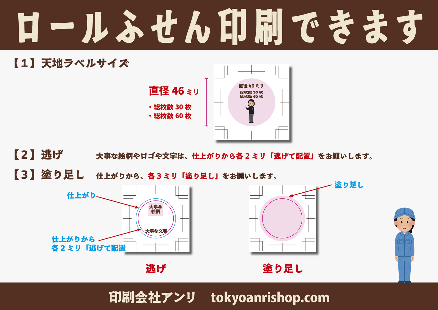 ロール付箋OEM（幅40ミリ総枚数60枚）20,000個