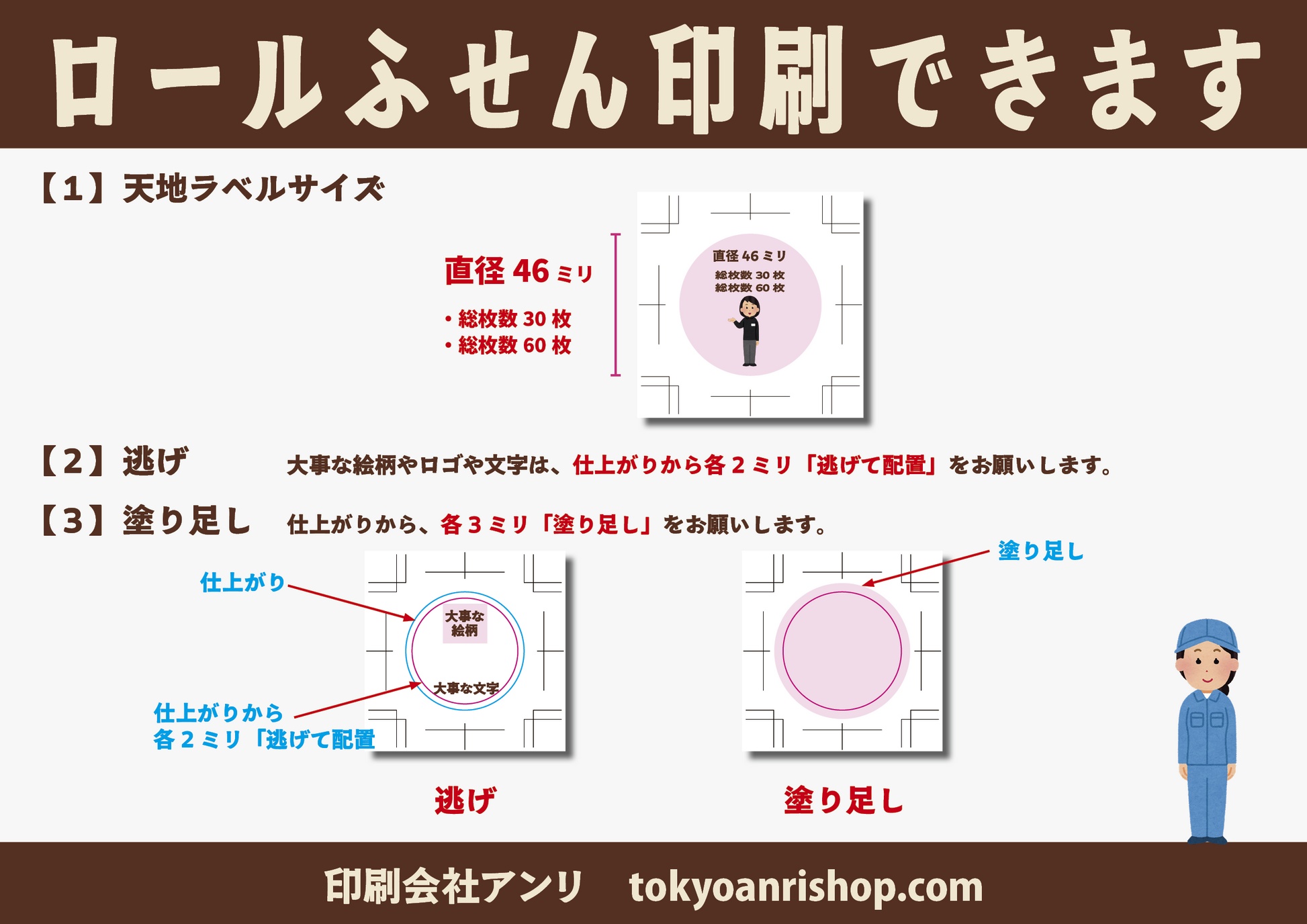 ロールふせん印刷