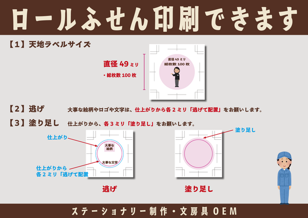 ロールふせん印刷（ステーショナリー制作・文具OEM）