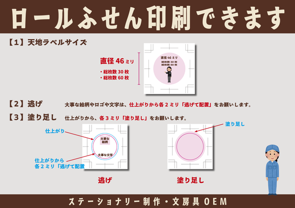 ロールふせん印刷（ステーショナリー制作・文具OEM）